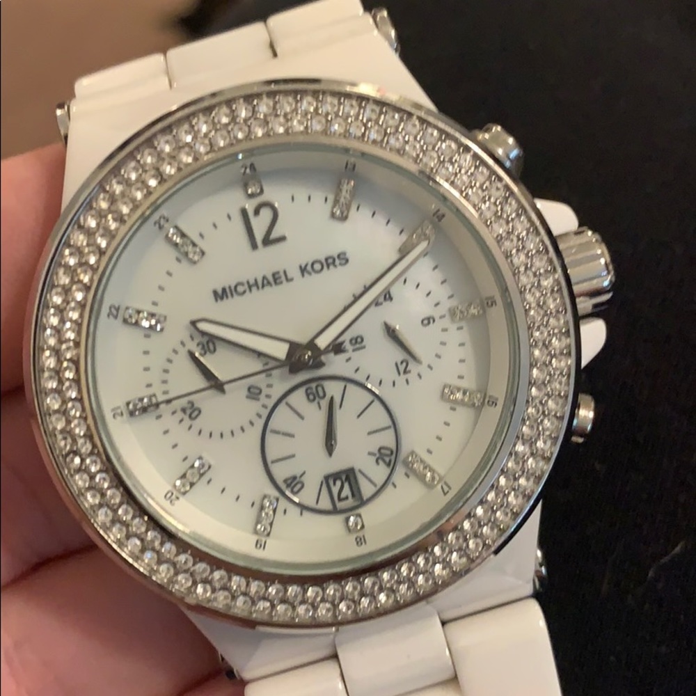 Authentic Michael Kors ceramic chronograph watch